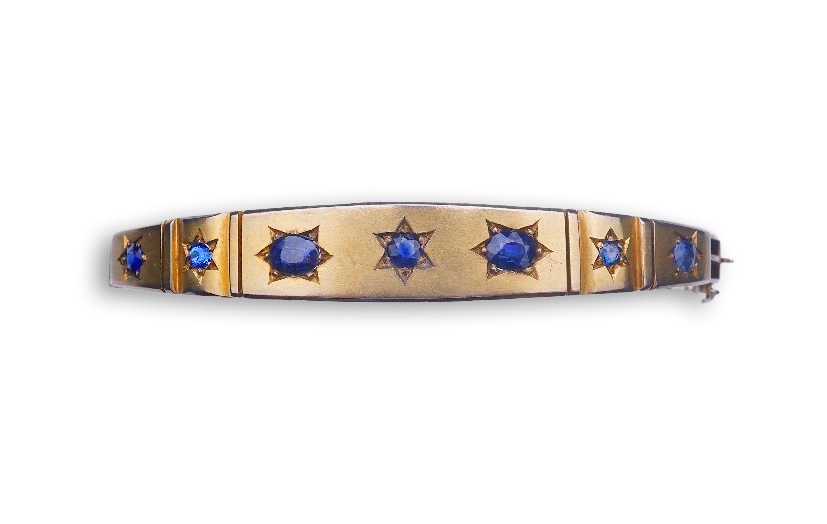 A Victorian sapphire bangle, late 19th century